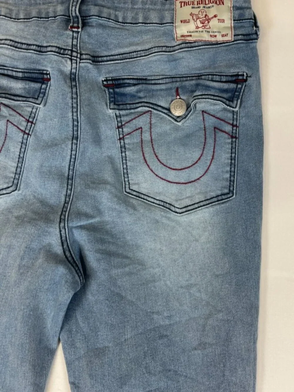 True Religion Womens Halle High Rise Super Skinny Jeans Light Wash Size 33 - Picture 5 of 10